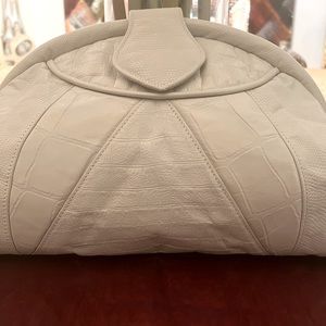 Vintage Saks Fifth Avenue Large Leather Patchwork Clutch w/ Single Strap🤎